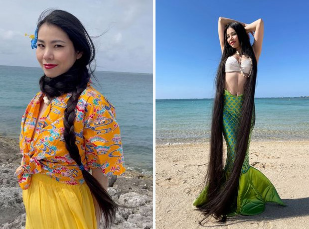 Người phụ nữ có mái tóc dài 2,1m, chưa cắt tỉa trong suốt 17 năm - 2