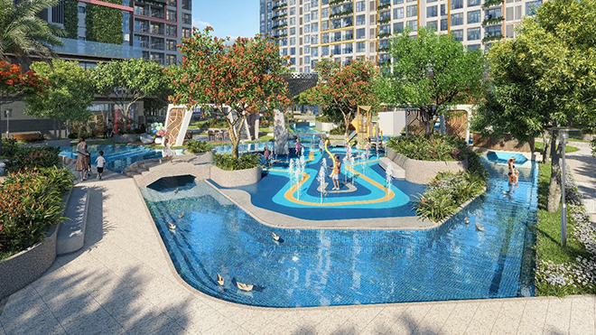 Sân chơi nước dành cho trẻ em tại LUMIÈRE Boulevard (Vinhomes Grand Park)