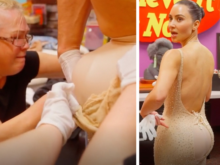 Thời trang - Kim "siêu vòng 3" mặc rách toạc chiếc váy huyền thoại 5 triệu đô la của Marilyn Monroe