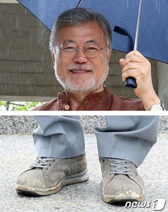 Ông Moon Jae-in xuất hiện với hình ảnh mộc mạc, giản dị và xuề xòa. Ảnh - News 1