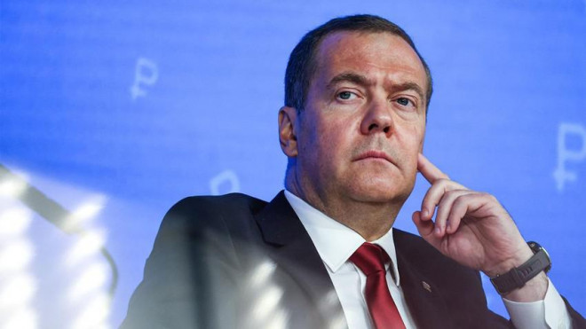 Phó chủ tịch Hội đồng An ninh Nga - ông Dmitry Medvedev. Ảnh: THE MOSCOW TIMES
