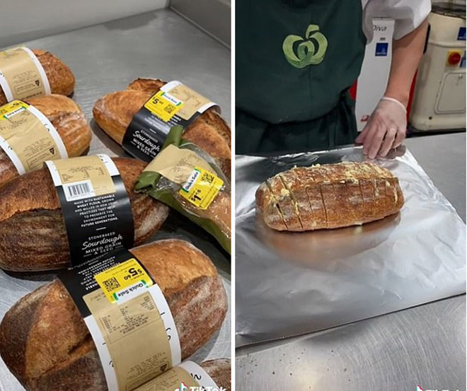 Thay vì vứt bỏ chiếc bánh mì không mong muốn, nó được biến thành chiếc bánh mì tỏi thơm ngon