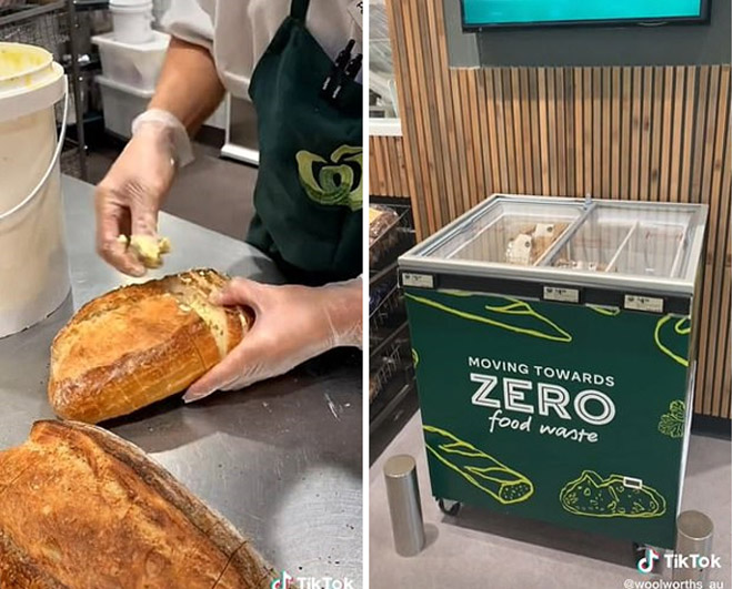 Sau khi bánh mì tỏi đã được làm xong, nó sẽ được đông lạnh và sẵn sàng để bán trong cửa hàng