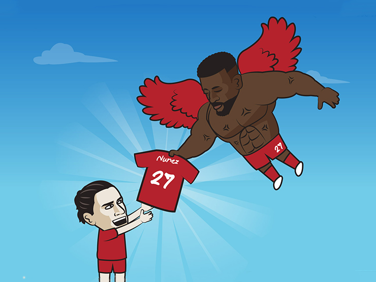 Tranh vui - Ảnh chế: Darwin Nunez được kế thừa số áo "thần tài" khi đến Liverpool