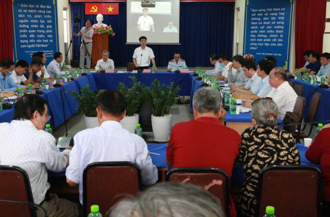Quang cảnh buổi đối thoại giữa Thanh tra Chính phủ, UBND TP HCM với một số hộ dân ở khu đô thị mới Thủ Thiêm