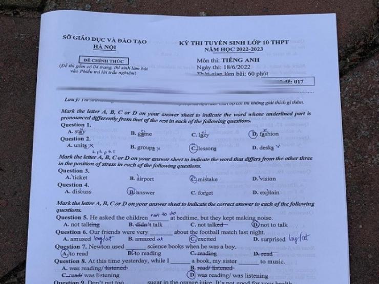 Giáo dục - du học - Gợi ý giải đề thi môn Tiếng Anh tuyển sinh lớp 10 Hà Nội năm 2022 (Full mã đề)