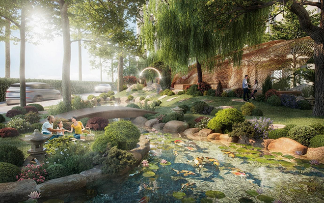 Vườn thiền i-on âm là một trong số tiện ích chăm sóc sức khỏe tại Shizen Home