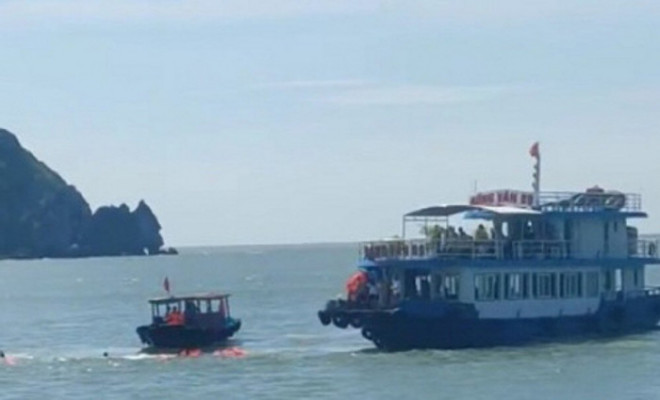 Hiện trường vụ va chạm tàu du lịch trên vịnh Lan Hạ