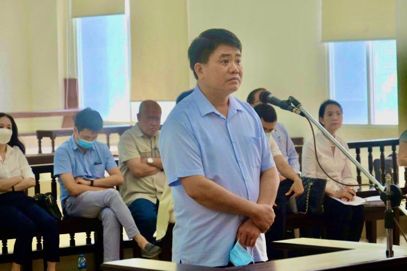Cựu Chủ tịch UBND TP.Hà Nội Nguyễn Đức Chung tại phiên toà.