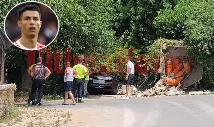 Hiện trường vụ tai nạn do chiếc siêu xe của Ronaldo gây ra