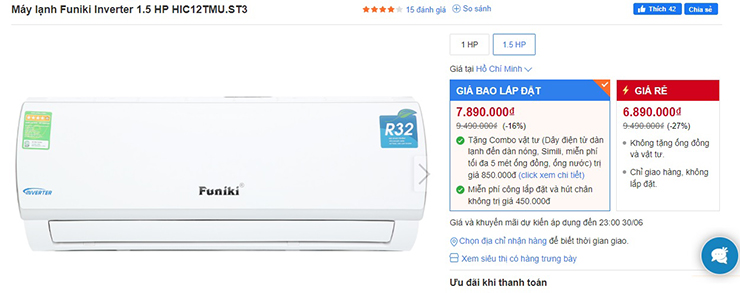 Máy lạnh Funiki Inverter 1.5 HP HIC12TMU.ST3