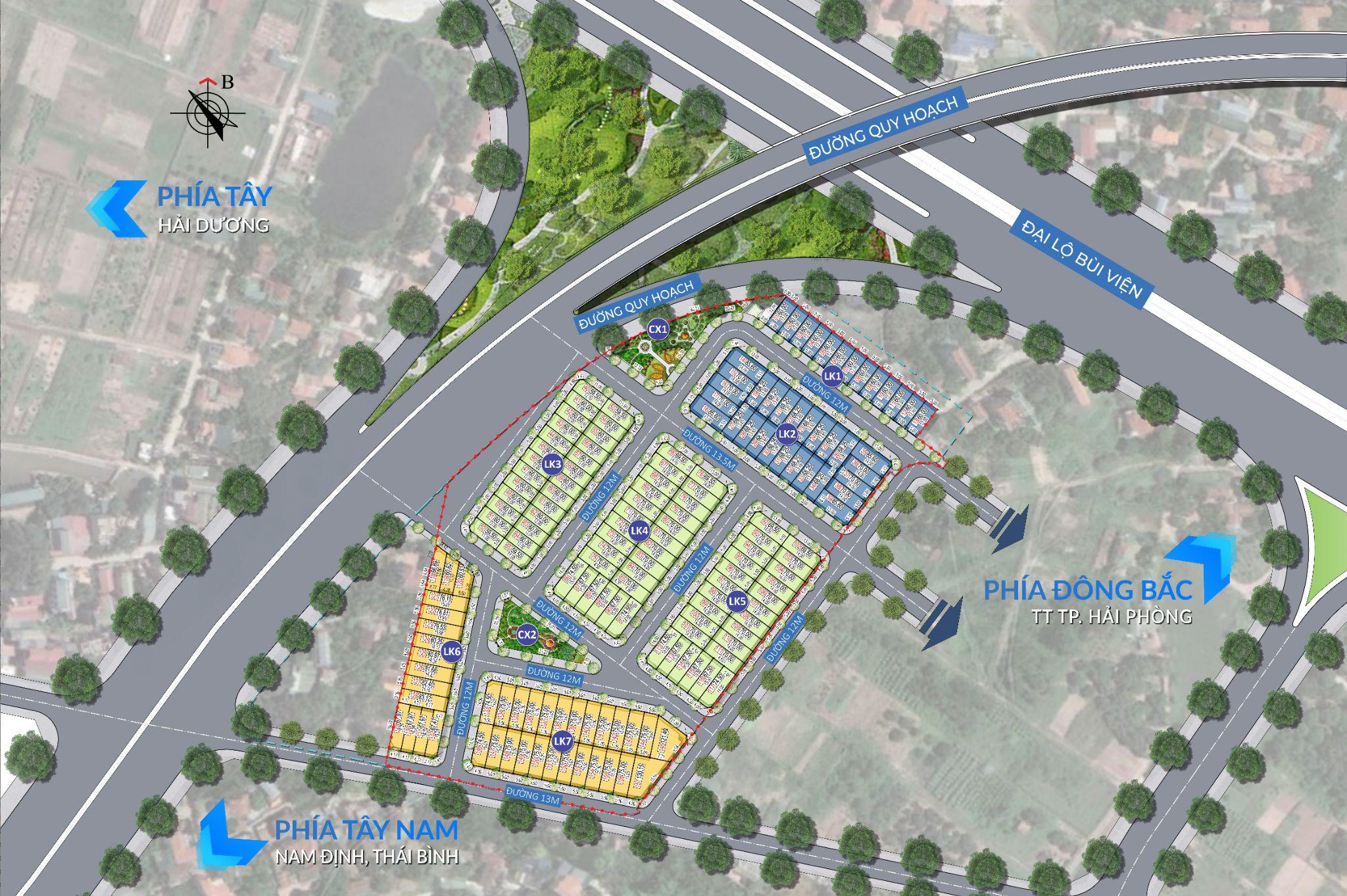 Mặt bằng Dự án nhà ở thương mại tại Tổ dân phố Đống Khê 1, phường Đồng Hòa, quận Kiến An, TP. Hải Phòng