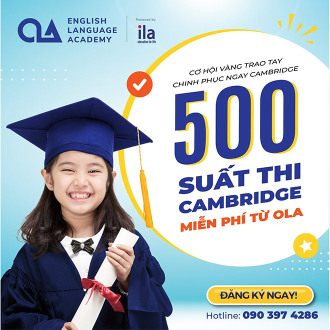 Trung tâm đào tạo Anh ngữ Ola trao tặng 500 suất thi chứng chỉ Cambridge ESOL miễn phí - 1