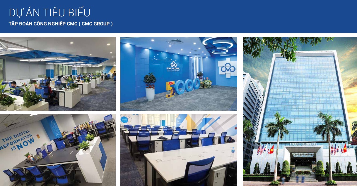 Nội thất Govi lắp đặt cho văn phòng CMC ở cả ba miền Bắc, Trung, Nam