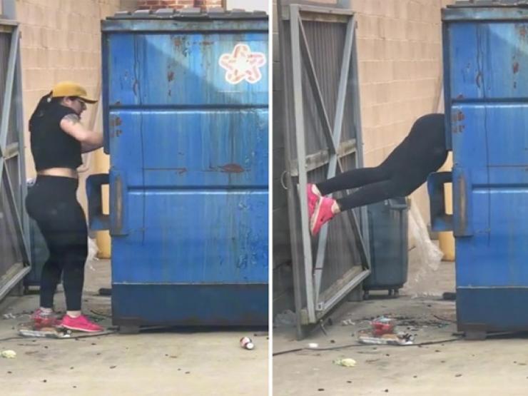 Bạn trẻ - Cuộc sống - Clip: Người phụ nữ tiết kiệm bằng cách tìm thức ăn trong thùng rác