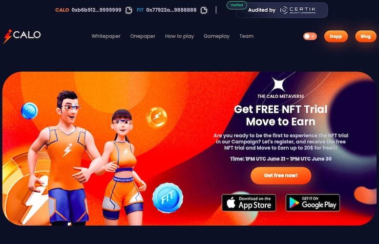 Trang chủ của dự án Calo Metaverse. (Ảnh chụp màn hình)