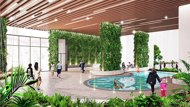 Tại The Peak Garden, chủ nhân vừa có thể thoải mái làm việc vừa tận hưởng tiện ích hiện đại, đẳng cấp