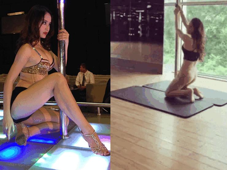 Đời sống Showbiz - Tập múa cột gợi cảm, Quỳnh Nga, tình cũ Trịnh Thăng Bình khoe body khiến fan "bỏng mắt"