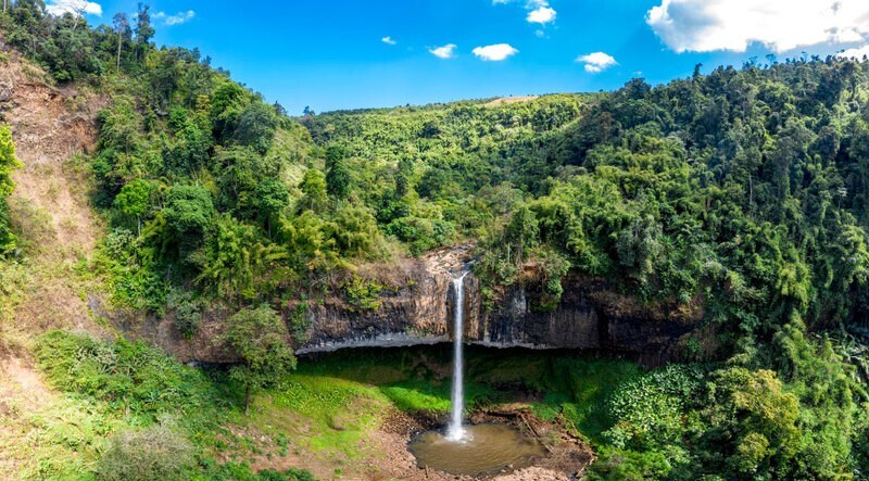 Vùng cà phê cảnh quan tại thác Lưu Ly