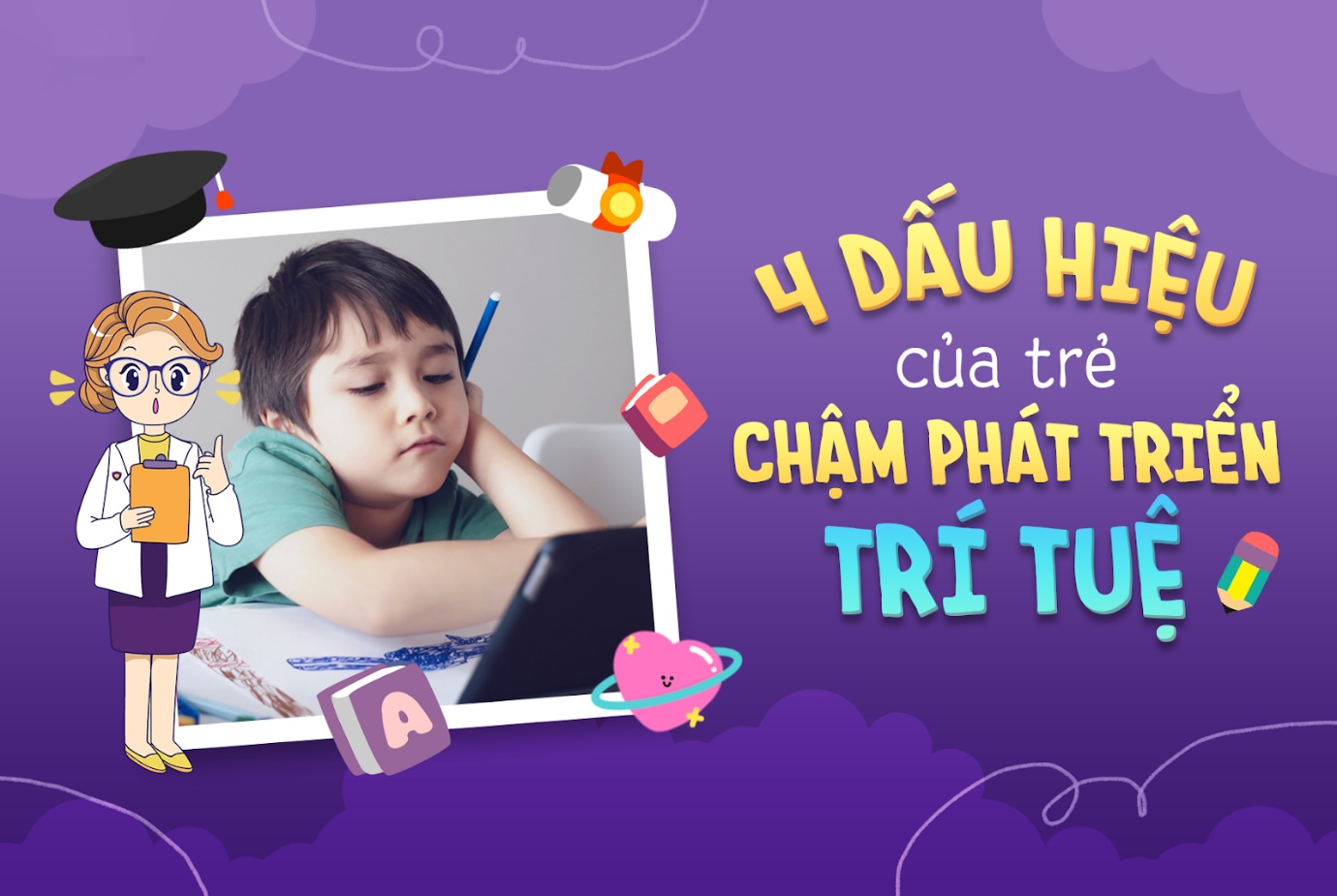 Dấu hiệu con chậm phát triển trí thông minh hơn bình thường (Ảnh minh họa)