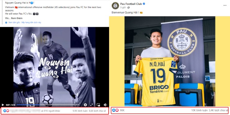 Hiệu ứng Quang Hải ở Pau FC quá "khủng": 200.000 fan Việt "công phá" mạng xã hội - 1