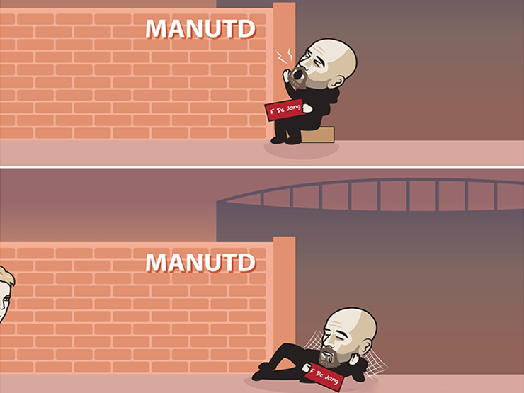 Tranh vui - Ảnh chế: Erik ten Hag "mòn mỏi" chờ tin De Jong gia nhập MU