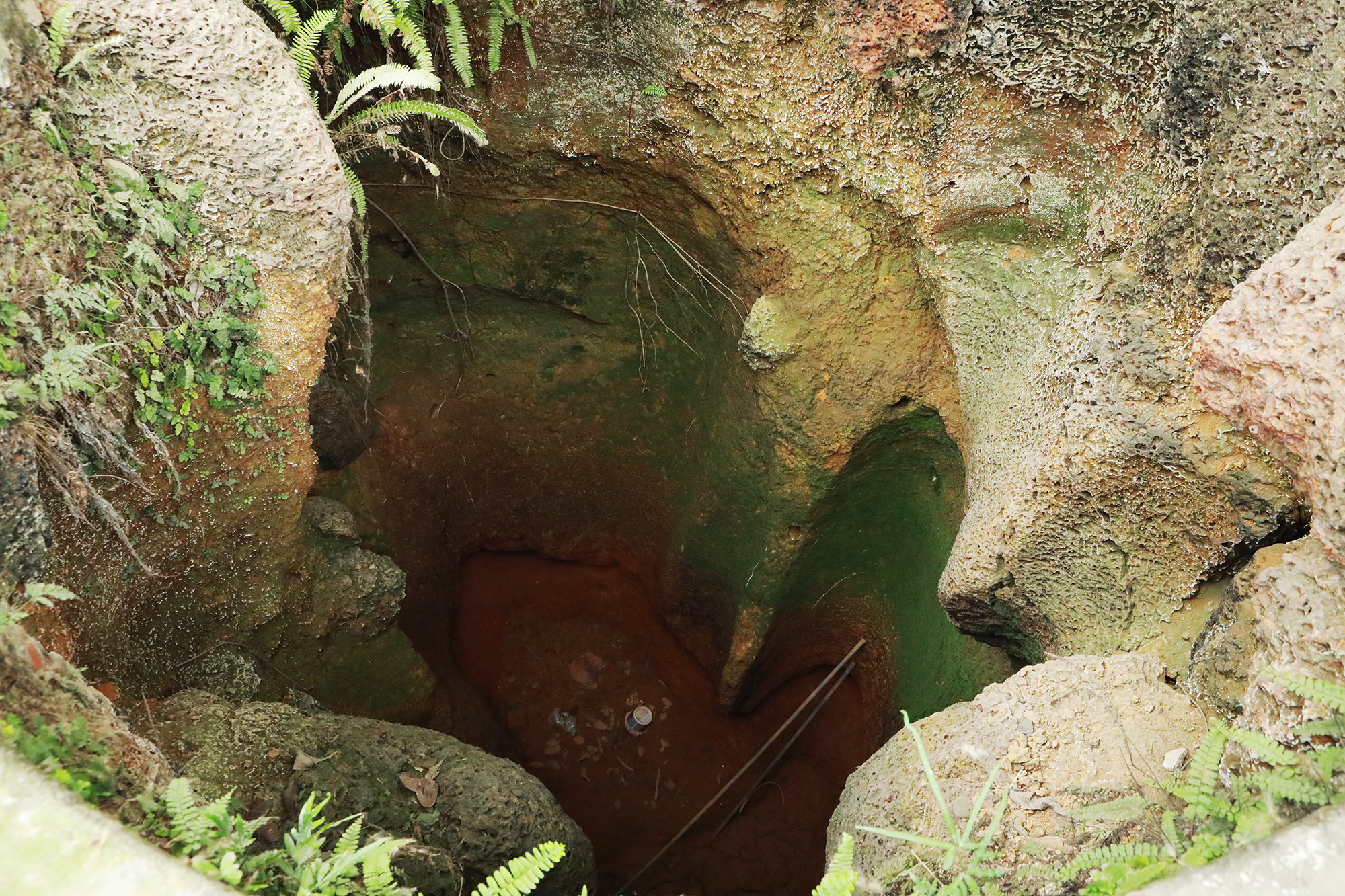 “Trước kia mạch nước chảy ngang, xuyên qua những lớp đá ong nên giếng lúc nào cũng có nước. Nhưng hiện tại giếng không có nước do người dân đào móng làm nhà, chặn mạch nước lại”, bà Tiến cho hay