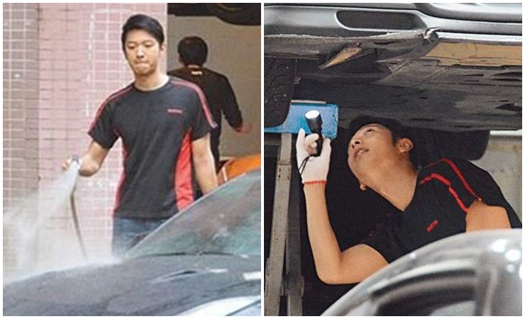Nam vương trong hình ảnh rửa xe và sửa chữa xe hơi.