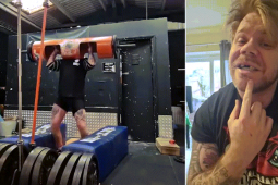 Bạn trẻ - Cuộc sống - Clip: Nâng tạ nặng trong phòng gym, bố đơn thân nhận cái kết "hết hồn"