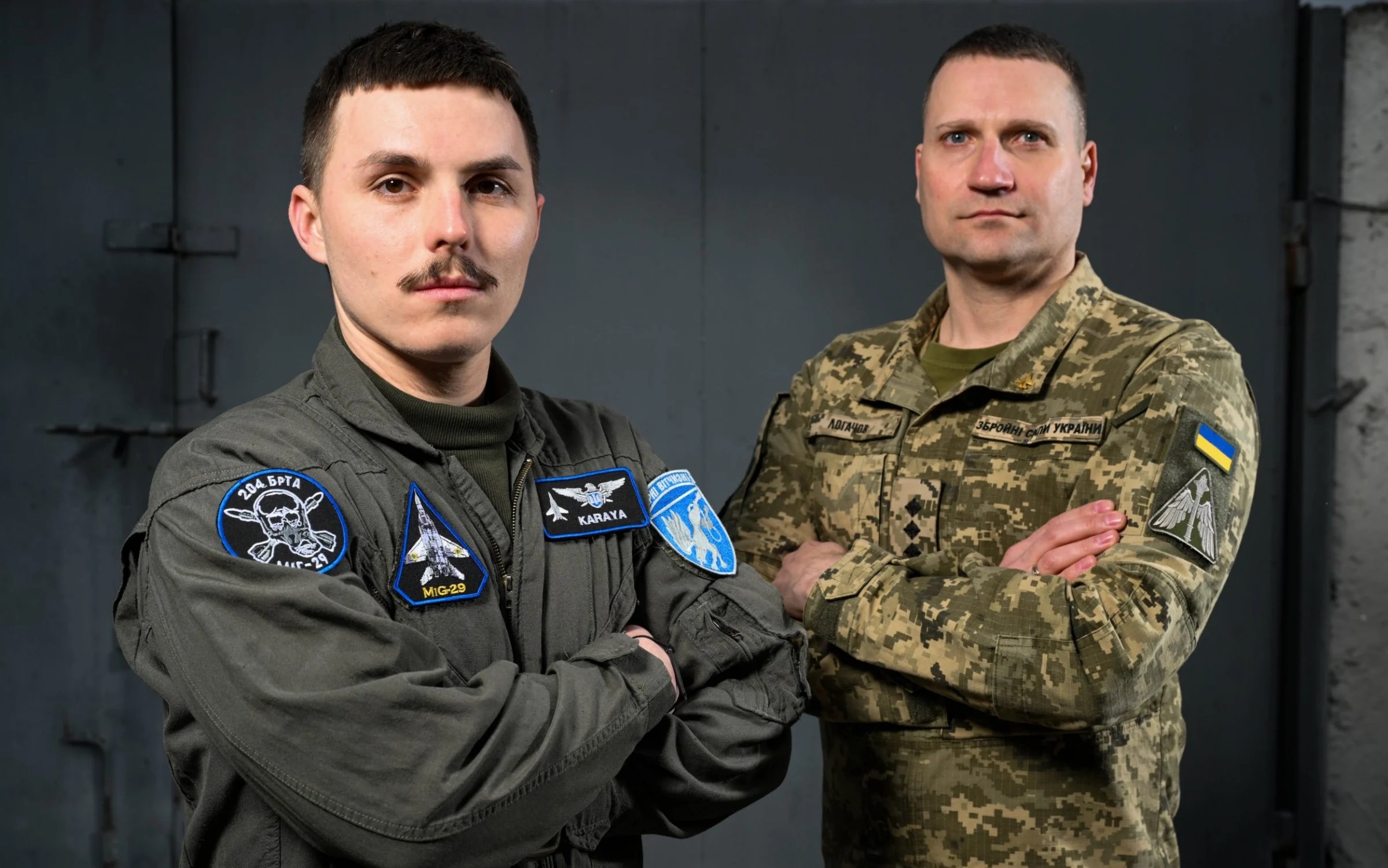 Thiếu tá Vadym Voroshylov (trái) và đại tá&nbsp;Volodymyr Lohachov. Ảnh: Telegraph