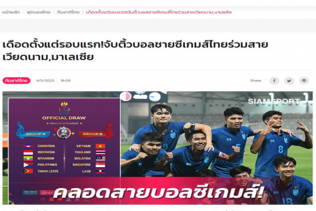 "Bảng tử thần" bóng đá nam SEA Games 32: Báo Thái Lan háo hức đấu Việt Nam