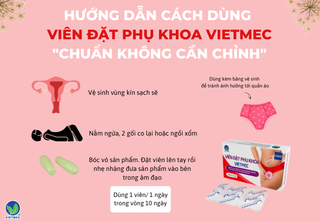 Dễ sử dụng, an toàn, tác dụng nhanh chóng các bệnh phụ khoa là lợi ích tuyệt vời của viên đặt phụ khoa Vietmec