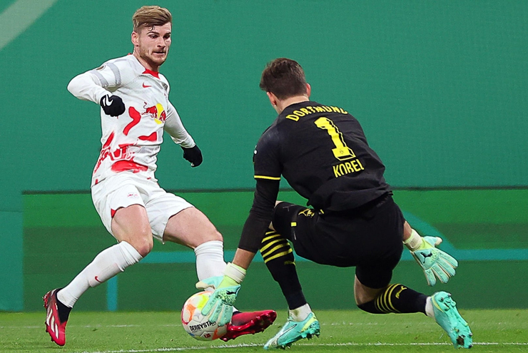 Werner mở tỉ số từ sớm giúp RB Leipzig thi đấu thăng hoa