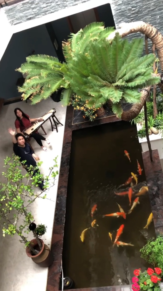 Đăng clip con gái đánh đàn bên hồ cá Koi, Trọng Tấn để lộ không gian bao người mơ ước - 4