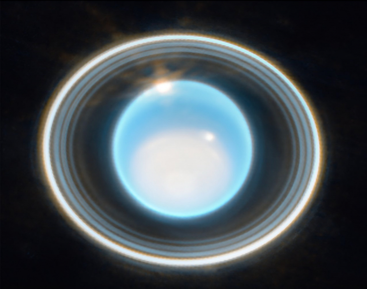 Sao Thiên Vương trong hình ảnh mới nhất mà James Webb ghi lại - Ảnh: NASA/ESA/CSA