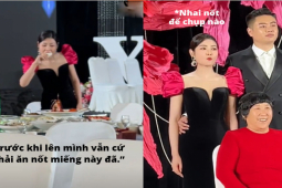 Clip: “Cô dâu ham ăn” trong đám cưới khiến dân mạng phì cười