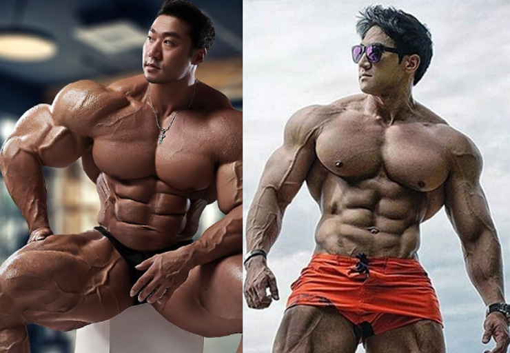 Seung Cheol (bên trái) 45 tuổi vẫn cơ bắp vạm vỡ hơn so với Chul Soon (phải)