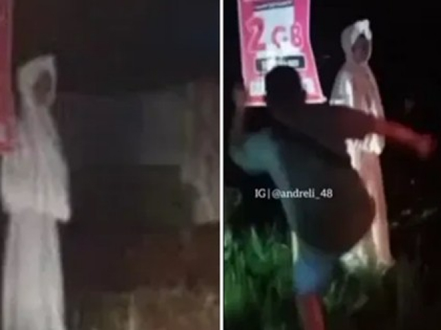 Bạn trẻ - Cuộc sống - Đóng giả làm ma để dọa người đi đường, không ngờ bị đá ngã lăn và bắt lên đồn