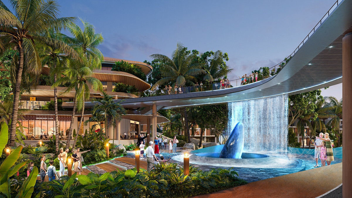 Công viên chủ đề sáng tạo đa trải nghiệm mang tinh thần Hawaii. Ảnh phối cảnh minh họa Sun Property