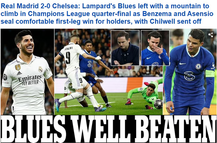 Daily Mail mỉa mai chủ tịch của Chelsea, Todd Boehly khi nghĩ đội nhà có thể thắng Real với tỉ số 3-0