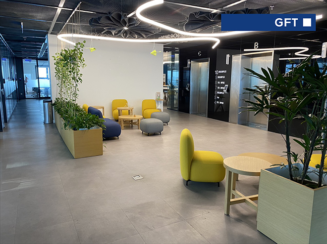 Văn phòng chi nhánh mới của GFT Việt Nam tọa lạc tại tầng 6, số 174 Thái Hà, Đống Đa, Hà Nội.