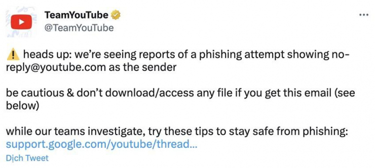 YouTube cảnh báo về chiêu lừa giả mạo email nguy hiểm - 2