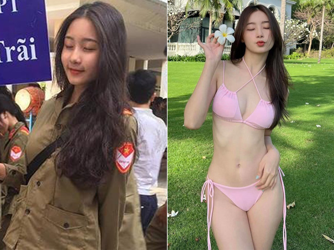 Đỗ Khánh Huyền (cựu học sinh trường THPT Nguyễn Trãi, Đà Nẵng) từng nổi như cồn với bức ảnh chụp lén khi diện trang phục quốc phòng. 
