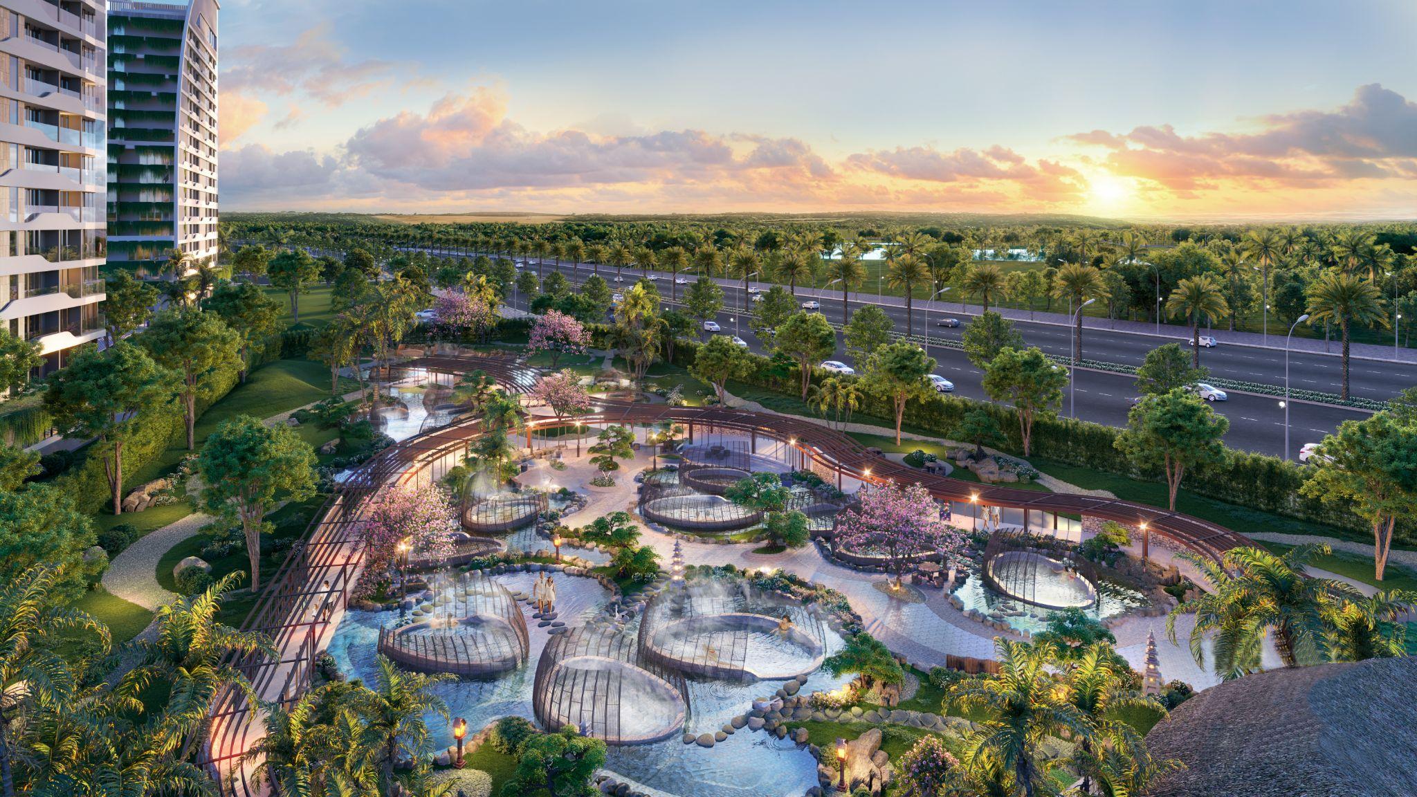 Hệ thống suối khoáng nóng Mineral Pool &amp; Mud Bath dưới chân tòa tháp Sophia