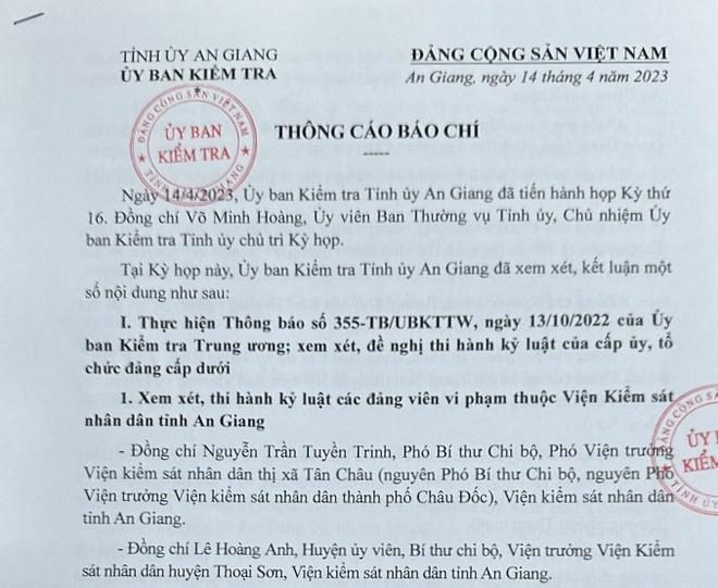 Ủy ban Kiểm tra (UBKT) Tỉnh ủy An Giang vừa tiến hành họp Kỳ thứ 16