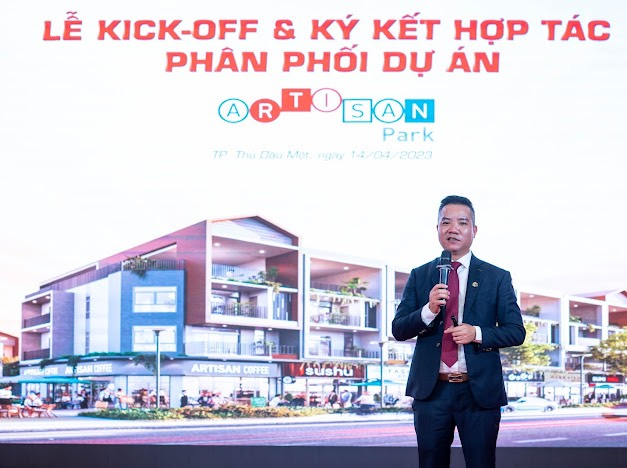 Ông Phạm Thanh Sáng – Phó TGĐ Kinh doanh – Tiếp thị QS Land phát biểu khai mạc chương trình