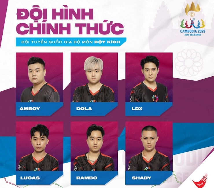 Đội hình chính thức tại SEA Games 32 của đội tuyển Việt Nam&nbsp;môn CrossFire.