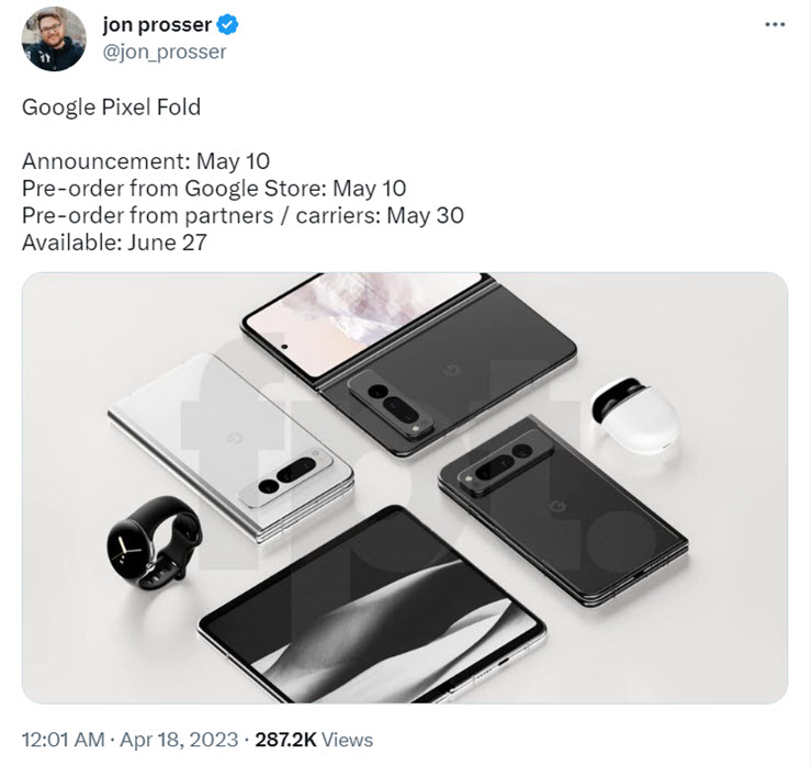 Rò rỉ ngày phát hành chính thức của Pixel Fold và Pixel 7a - 2