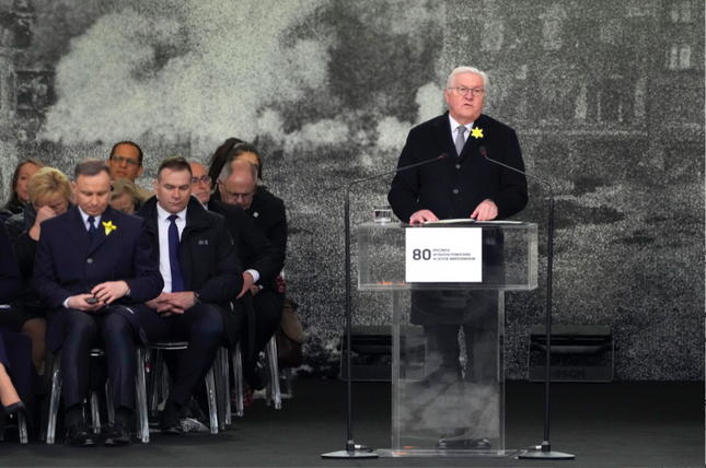 Tổng thống Đức Frank-Walter Steinmeier phát biểu tại lễ tưởng niệm. (Ảnh: AP)