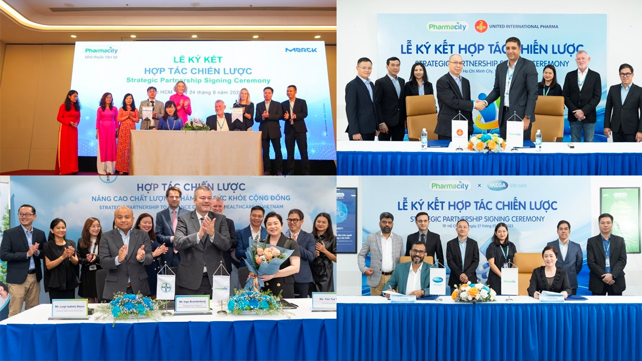 Pharmacity xây dựng quan hệ chiến lược với các đối tác hàng đầu (United Pharma; Merck; Bayer; Mega We Care; Novartis; Dược Hậu Giang; Boehringer Ingelheim…) để đem đến cho người tiêu dùng các sản phẩm chính hãng giá tốt cùng với việc nâng cao chất lượng tư vấn/ phục vụ khách hàng của đội ngũ dược sĩ.